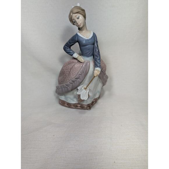 Lladro Spain Porcelain Figurine Evita 5212 Girl Umbrella Parasol Original Box - Picture 1 of 13